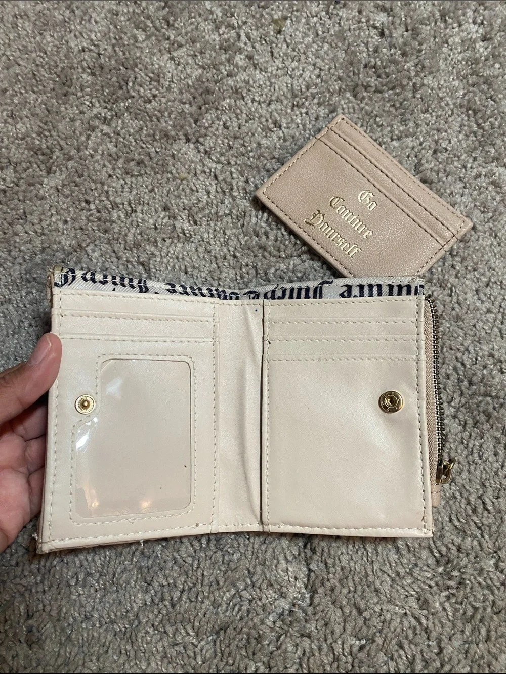 Juicy Couture Pale Pink Card Holder and Coin Pouch Set